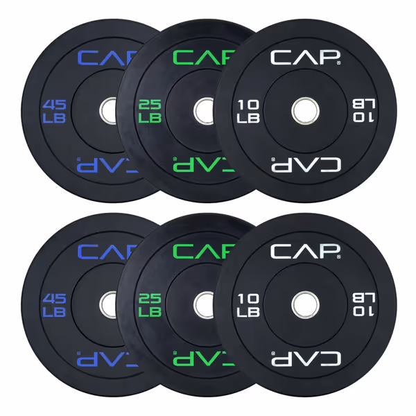 Cap Barbell 2-Inch Olympic Bumper Plate Weight Set